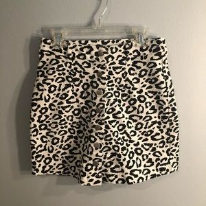 Black and White Cheetah Print Mini Skirt